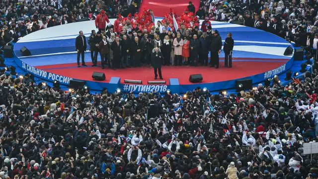 Jelang Pemilihan Presiden Rusia, Kampanye Vladimir Putin Dihadiri 130 Ribu Orang