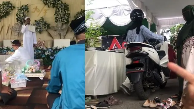 Pengendara terobos acara hajatan (TikTok/@oom.kijoot)