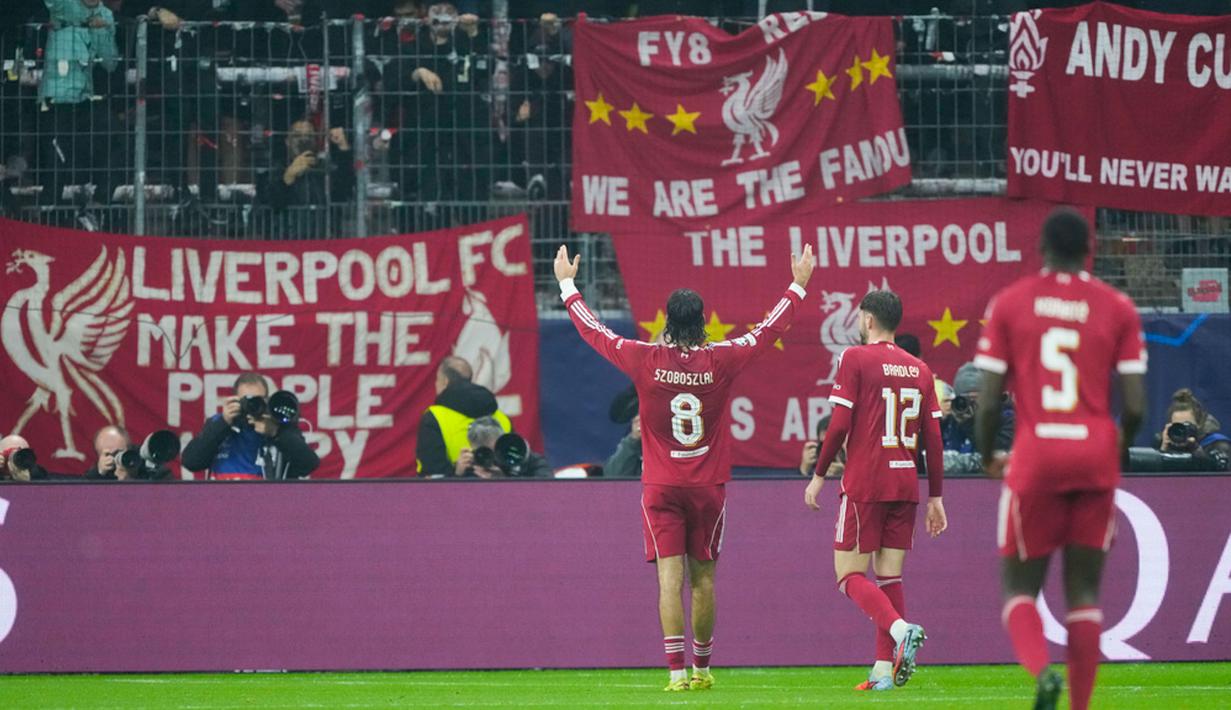 Dengan hasil ini, Liverpool naik ke posisi 10 klasemen Liga Champions dengan enam poin dari tiga laga. Sementara Eintracht di urutan ke-22 dengan tiga poin. (AP Photo/Michael Probst)