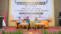 Kantor Wilayah (Kanwil) Kementerian Hukum dan Hak Asasi Manusia (Kemenkumham) Kepulauan Bangka Belitung menggelar penyebarluasan informasi atau diseminasi terhadap partai politik (parpol)