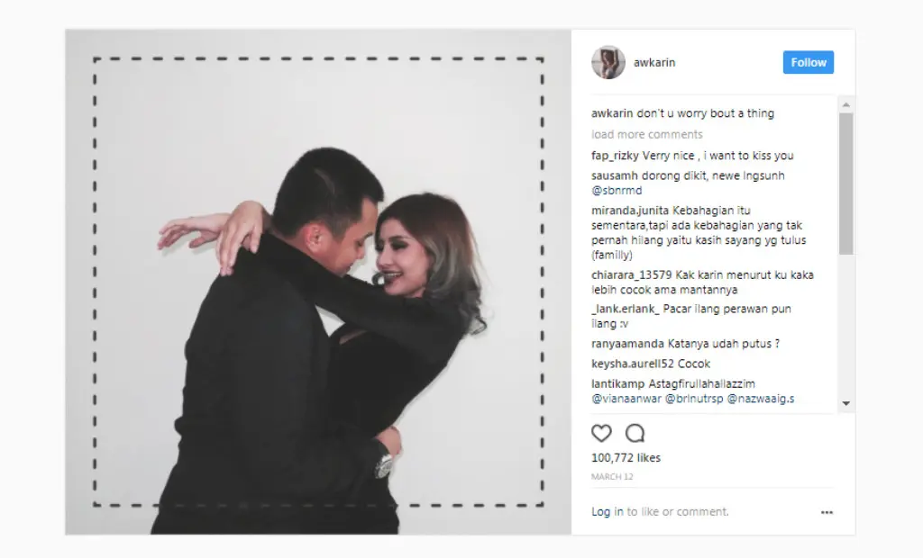 Jejak kemesraan hubungan Oka Mahendra putra dan Awkarin yang tertinggal di instagram. (Foto: instagram.com/awkarin)