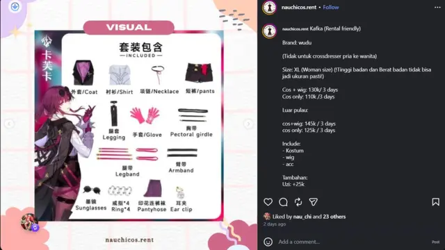 Biaya yang Dikeluarkan untuk Cosplay