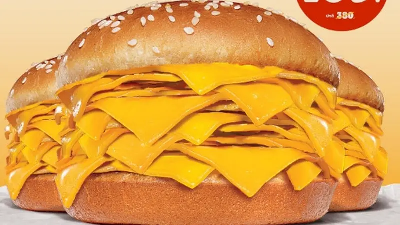 Viral Burger Tanpa Daging dan Bertumpuk 20 Lapis Keju, Dijual Rp47 Ribuan