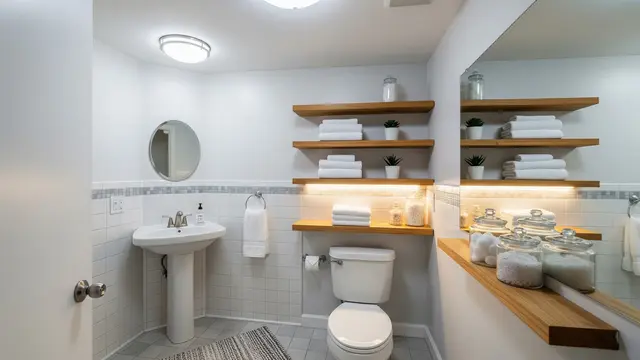 Desain Kamar Mandi Kecil Tanpa Jendela yang Tetap Terang