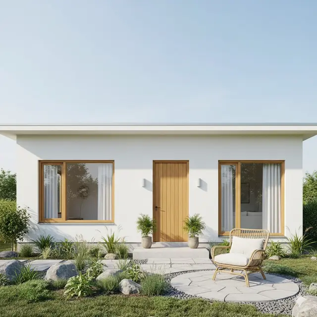Inspirasi Desain Rumah Tipe 45 di Tanah 90 Konsep Skandinavia. Gemini