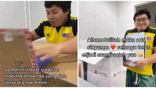 Video Istri Berikan PS 5 ke Suami sebagai Hadiah Ini Bikin Haru