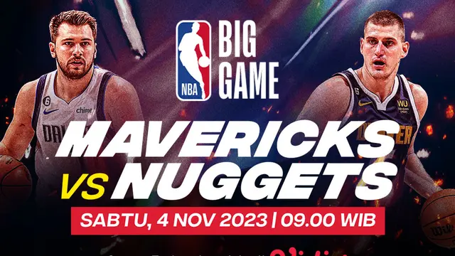 Link Streaming NBA: Dallas Mavericks vs Denver Nuggets di Vidio