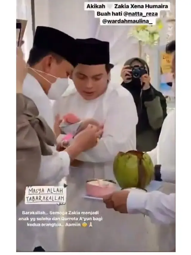 7 Momen Akikah Anak Natta Reza dan Wardah Maulina, Berkonsep Serba Putih