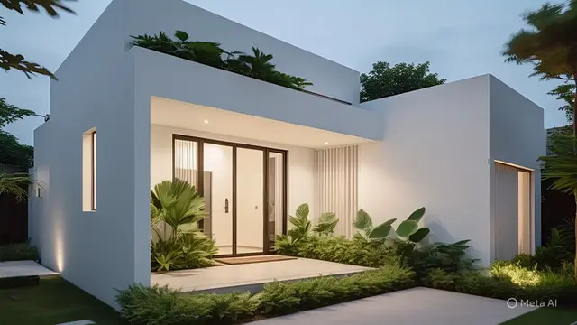Desain Rumah Islami Modern Serba Putih yang Asri