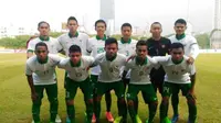 Timnas Indonesia U-19 untuk sementara unggul atas Laos pada babak pertama lanjutan penyisihan Grup B Piala AFF U-19 di Vietnam Youth Training Center, Hanoi, Sabtu (18/9/2015) sore. (twitter.com/pssi__fai)