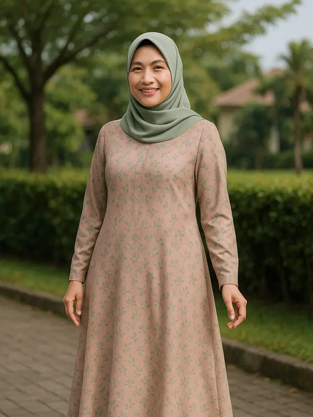 7 Model Gamis Kekinian Buat Usia 40 sampai 50 Tahun Agar Tetap Fresh dan Stylish
