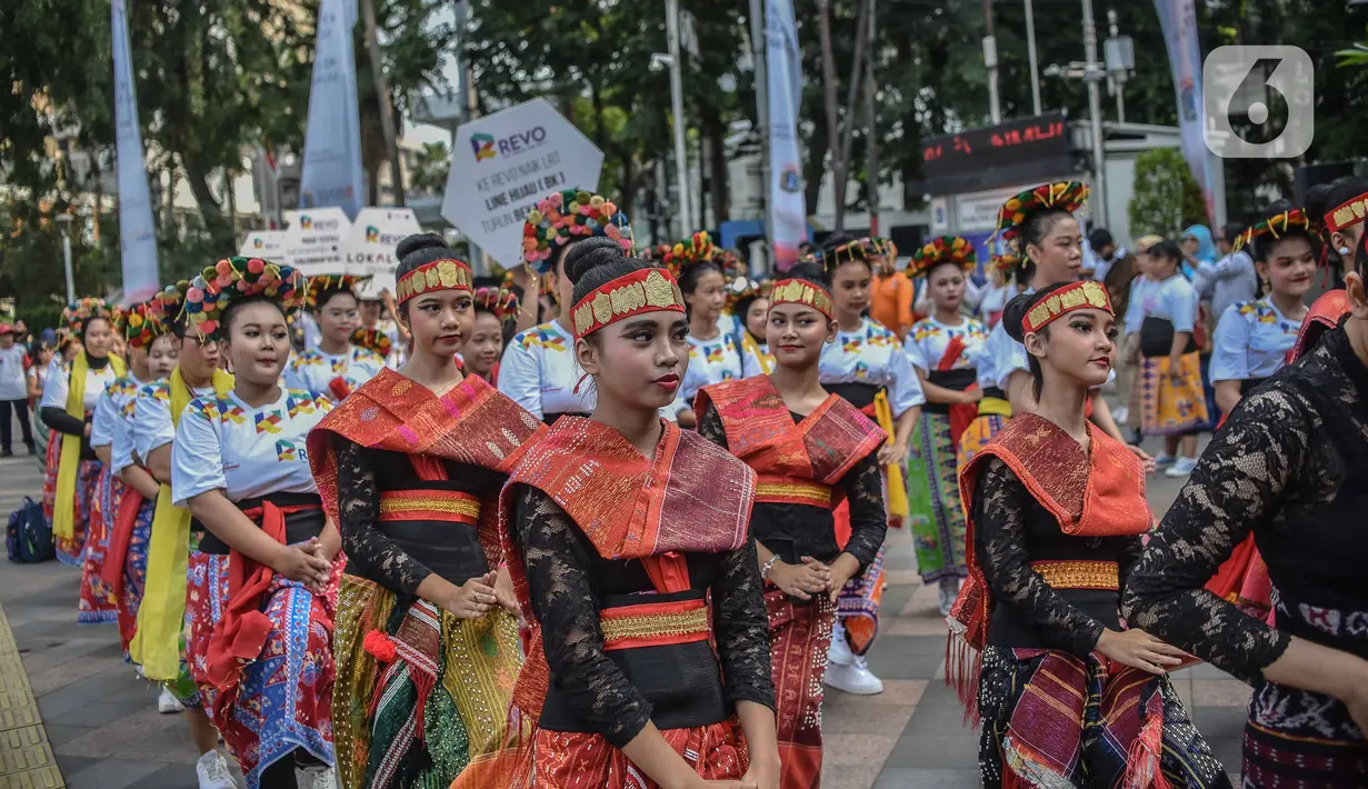 Parade Budaya itu untuk merayakan keragaman budaya dan melestarikan serta mempromosikan kekayaan budaya Indonesia. (Liputan6.com/Faizal Fanani)
