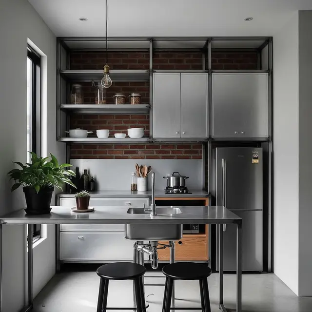 6 Desain Dapur Kombinasi Baja Ringan dan Aluminium yang Tahan Karat, Hunian Fungsiona