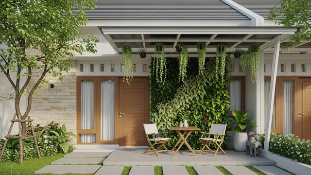 Teras dengan Taman Minimalis