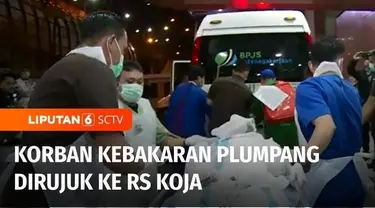Sejumlah korban kebakaran Depo Pertamina Plumpang, Jakarta Utara, dilarikan ke RSUD Tugu Koja. Sebagian besar korban menderita luka bakar.