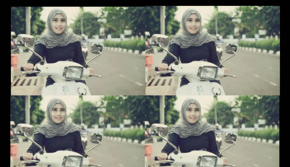 Salah satu foto Nurul Habibah yang sedang berada di atas sebuah motor.  (Facebook.com)