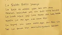 Secarik Surat Maaf Mahasiswi yang Tewas Tak Wajar di Aceh