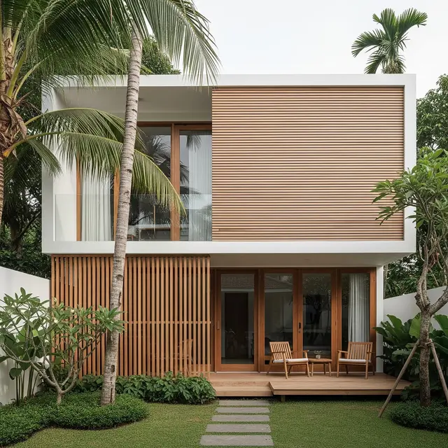 Model Rumah Minimalis Modern dengan Aksen Kayu