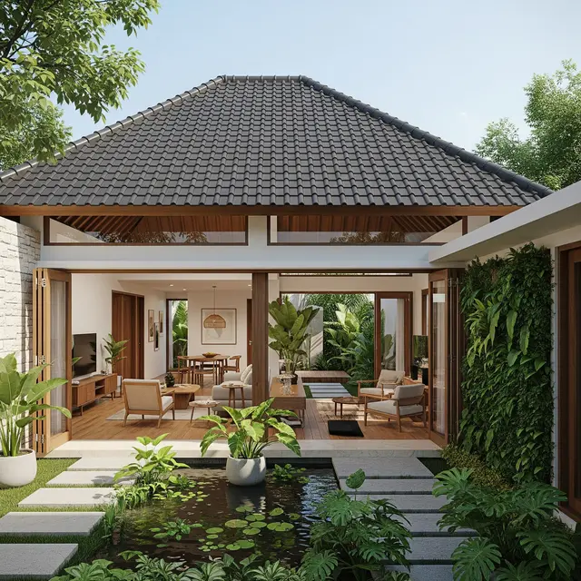 Rumah Sederhana Tapi Mewah Atap Genteng (Image by Gemini AI)