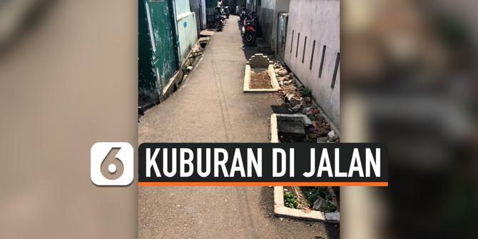 VIDEO: Dihiasi Kuburan, Jalanan di Gang Sempit Jakarta Bikin Horor