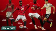 Manchester United - Marcus Rashford, Bruno Fernandes, Harry Maguire, Paul Pogba (Bola.com/Adreanus Titus)