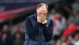 Hal ini tampaknya tak lepas dari keputusan Thomas Tuchel yang tak memainkan striker murni di laga tersebut. Ia mencoba memainkan Phil Foden sebagai ujung tombak. (AP Photo/Kirsty Wigglesworth)