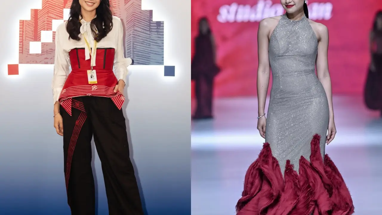 Dari Panggung ASEAN ke Runway, Pesona Menyala Maudy Ayunda dengan Sentuhan Merah