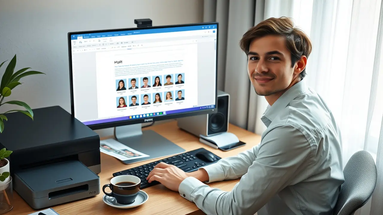 cara cetak foto 3x4 di word