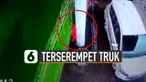 Pegawai SPBU itu terserempet dan terpental terkena bagian truk.