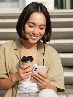 Ilustrasi Wanita Sedang Memegang Handphone / Freepik by benzoix