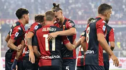 Empat gol kemenangan Genoa dibukukan Albert Gudmundsson (5'), Mateo Retegui (45'), Morten Thorsby (74'), dan Junior Messias (81').  (Tano Pecoraro/LaPresse via AP)