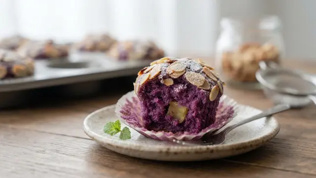 Resep Muffin Ubi Ungu dengan Topping Almond