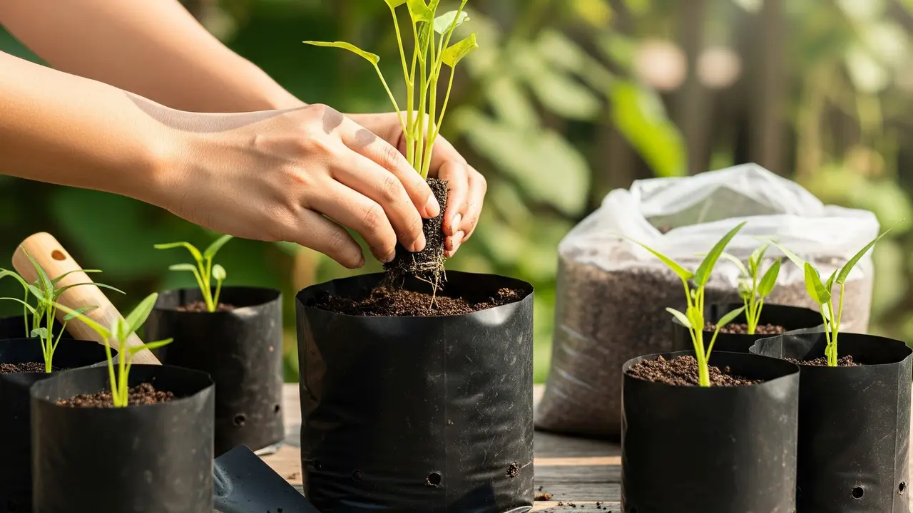 Menanam Kangkung di Polybag