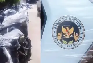 viral motor berlogo BGN. (tangkapan layar media sosial Instagram)