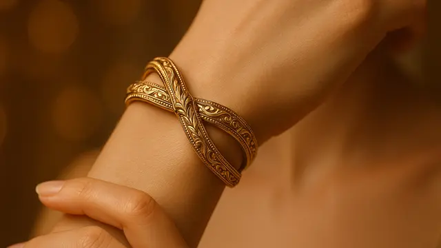 Model Gelang Emas Crossover Elegan