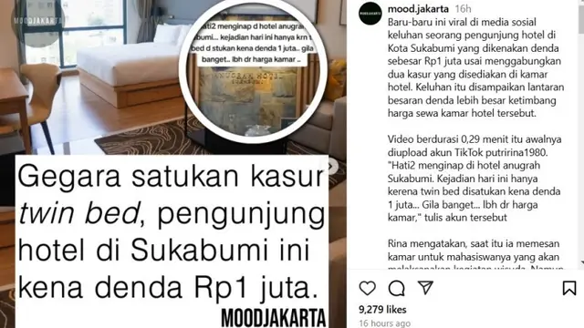Tamu Didenda Rp1 Juta karena Satukan Kasur Twin Bed