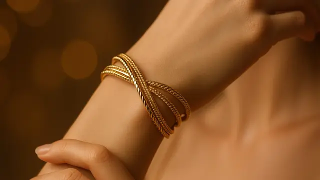 Model Gelang Emas Crossover Elegan