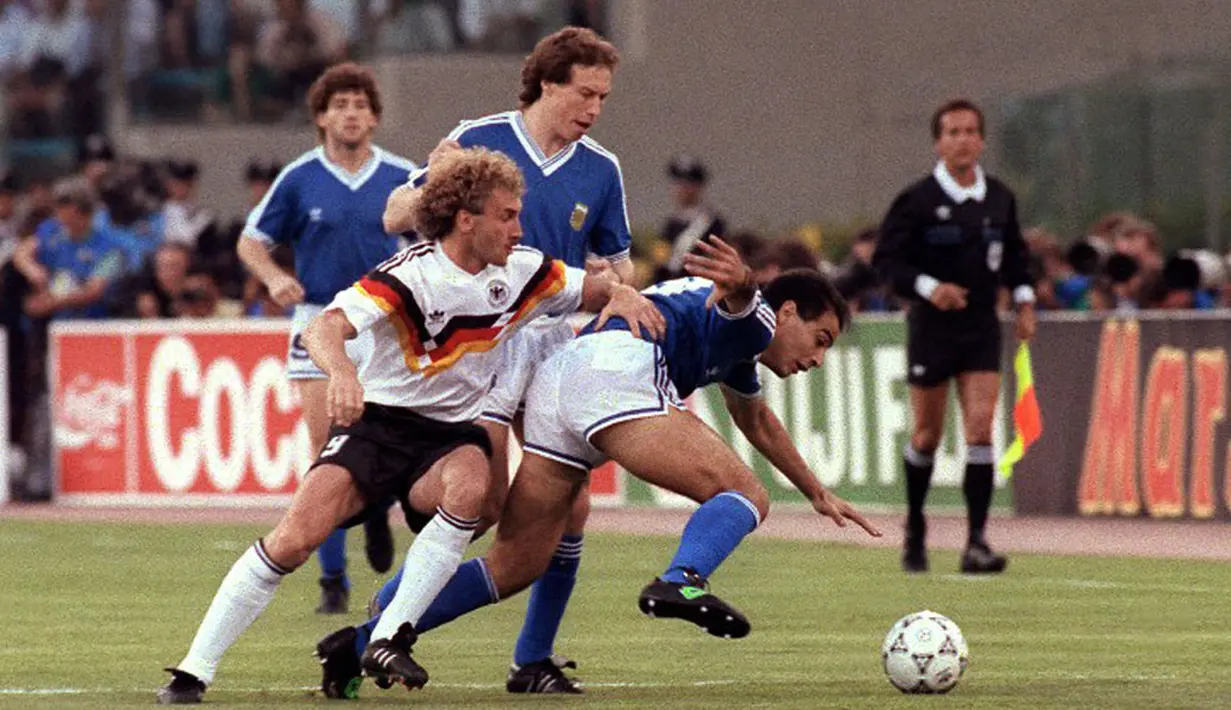 Untuk kedua kalinya, Jerman berjumpa Argentina di Final Piala Dunia, kali ini berlangsung di Roma, Italia, 8 Juli 1980, (AFP PHOTO)