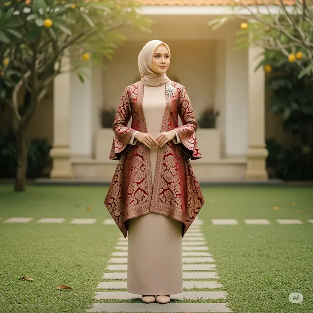 Model Outer untuk Gamis Polos. Foto: Gemini