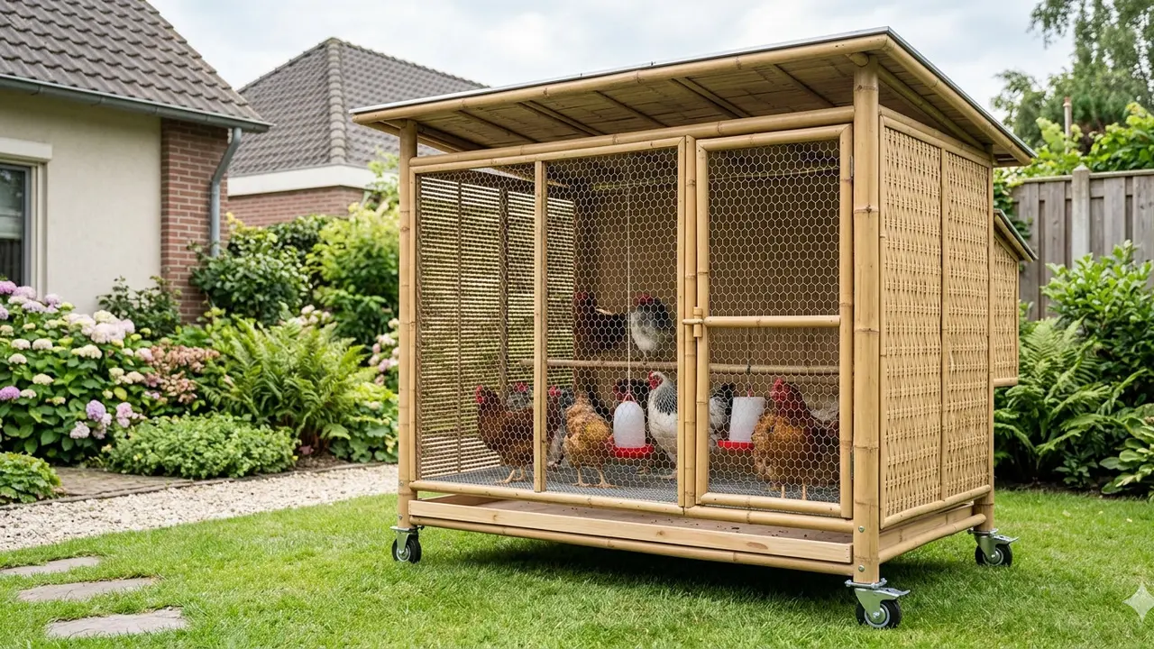 Desain Kandang Ayam Dinding Bambu Murah dan Sejuk. Gemini