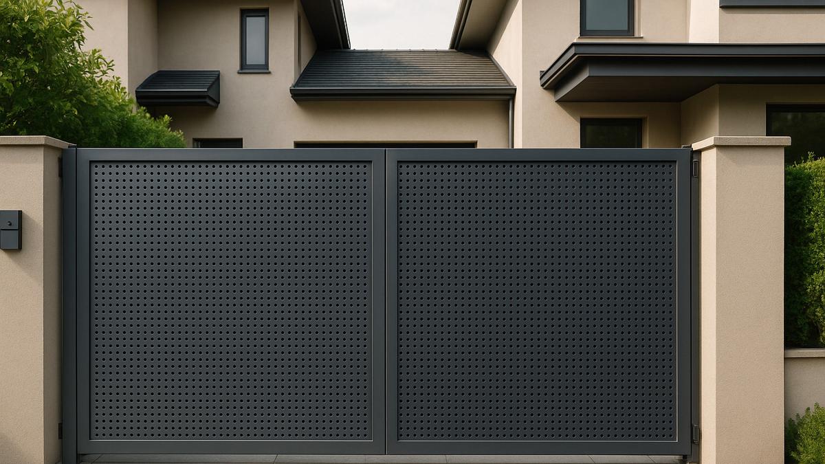 7 Inspirasi Pintu Pagar Dorong Lipat Minimalis Modern yang Fungsional, Tren Stylish di 2025