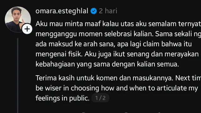 Omara menyampaikan permintaan maaf