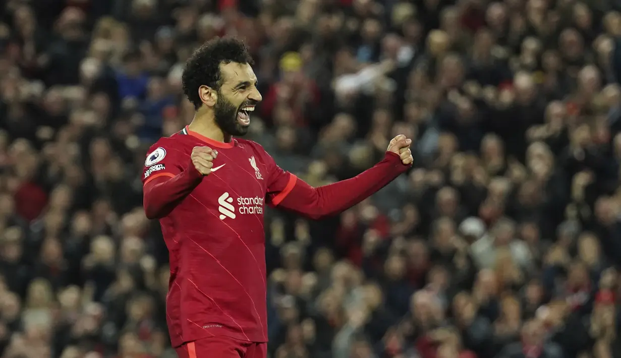Pesta empat gol Liverpool kali ini dimulai oleh Luis Diaz, lalu diteruskan oleh Mohamed Salah dan Sadio Mane. Naas Setan Merah tak mampu mencetak sebiji gol pun di laga tersebut. (AP/Jon Super)