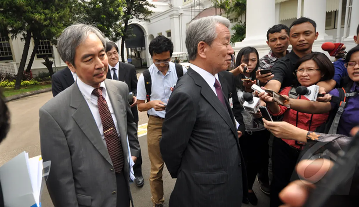 Tanaka mengatakan pihaknya akan mendukung dan memberi bantuan kerjasama yang sejalan dengan Rencana Pembangunan Jangka Menengah Nasional (RPJMN) Indonesia, Jakarta, Kamis (12/2/2015). (Liputan6.com/Faizal Fanani)