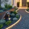 7 Desain Area Masuk Rumah dengan Jalur Batu Koral Hitam, Sentuhan Elegan dan Fungsional