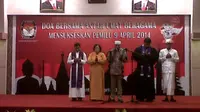 Jelang Pileg 2014, 5 pemuka agama di Gorontalo menggelar doa bersama. (Liputan6.com/Aldiansyah Mochammad Fachrurrozy)