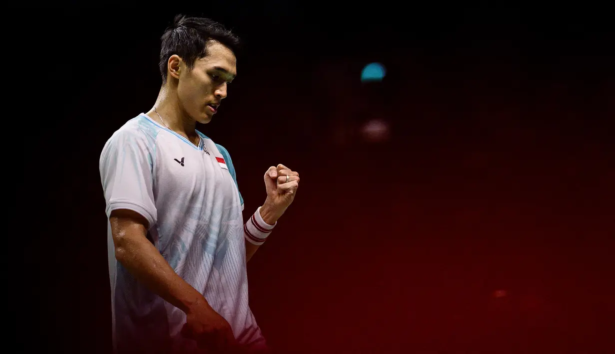 Kemenangan ini menjadikan Jonatan Christie jadi wakil Indonesia pertama yang meraih gelar juara di final Korea Open 2025. (ANTHONY WALLACE/AFP)