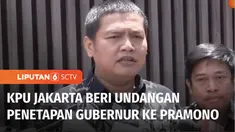 KPU Jakarta mendatangi kediaman Gubernur Jakarta terpilih, Pramono Anung, Minggu siang. Kedatangan KPU Jakarta untuk memberikan undangan penetapan pasangan gubernur terpilih pada 9 Januari mendatang.