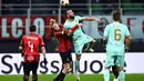 Gol Christian Pulisic di menit ke-85 menutup kemenangan AC Mian atas SK Slavia Praha di Stadion San Siro. (GABRIEL BOUYS/AFP)