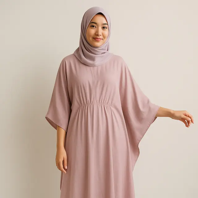 Model Gamis Kaftan Daily Look/Ilustrasi gambari oleh AI